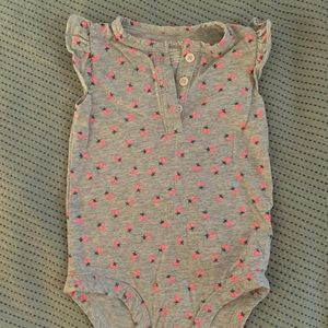 Strawberry Flutter Sleeve Onesie